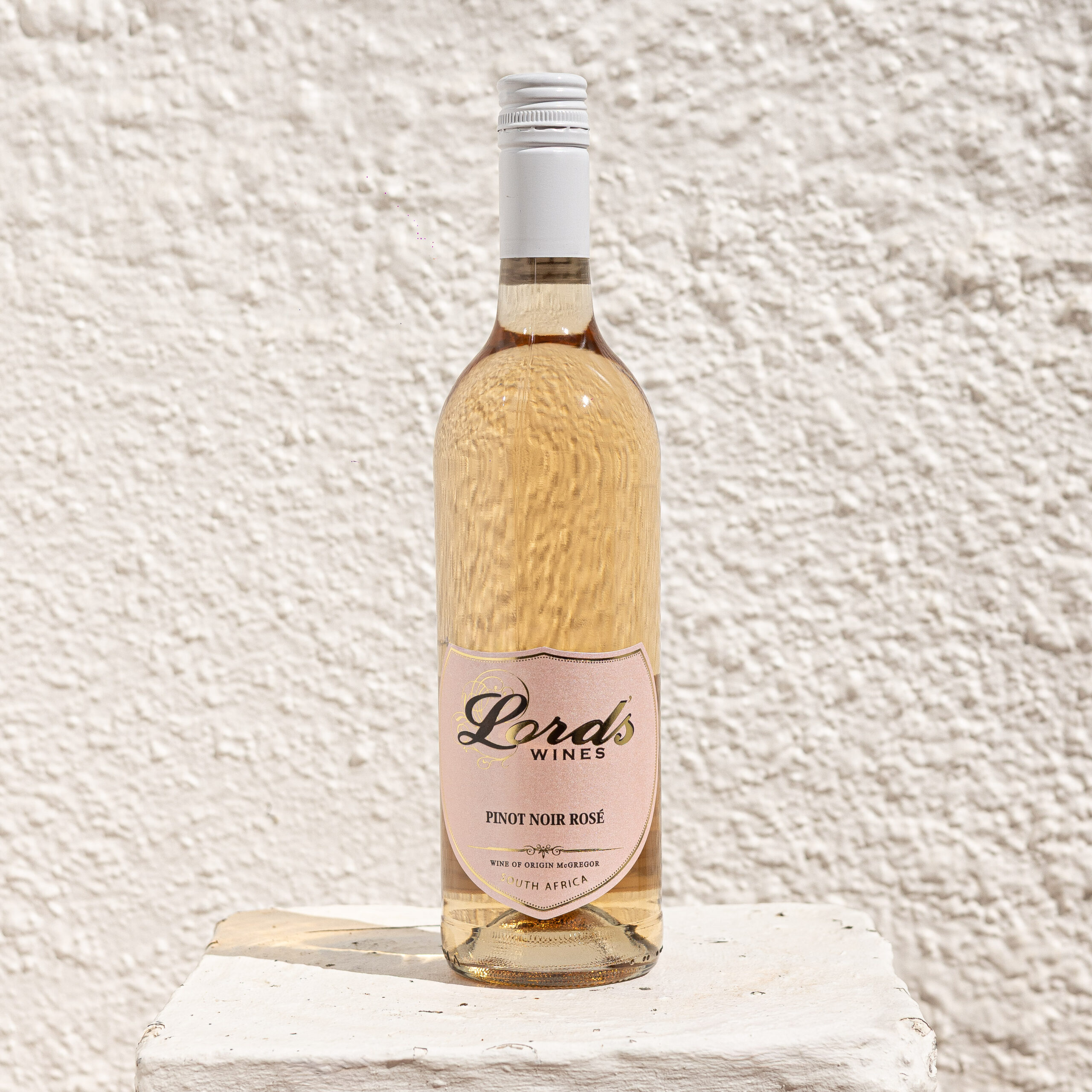 Lord's Wines Pinot Noir Rosé premium South African dry rosé wine bottle front label