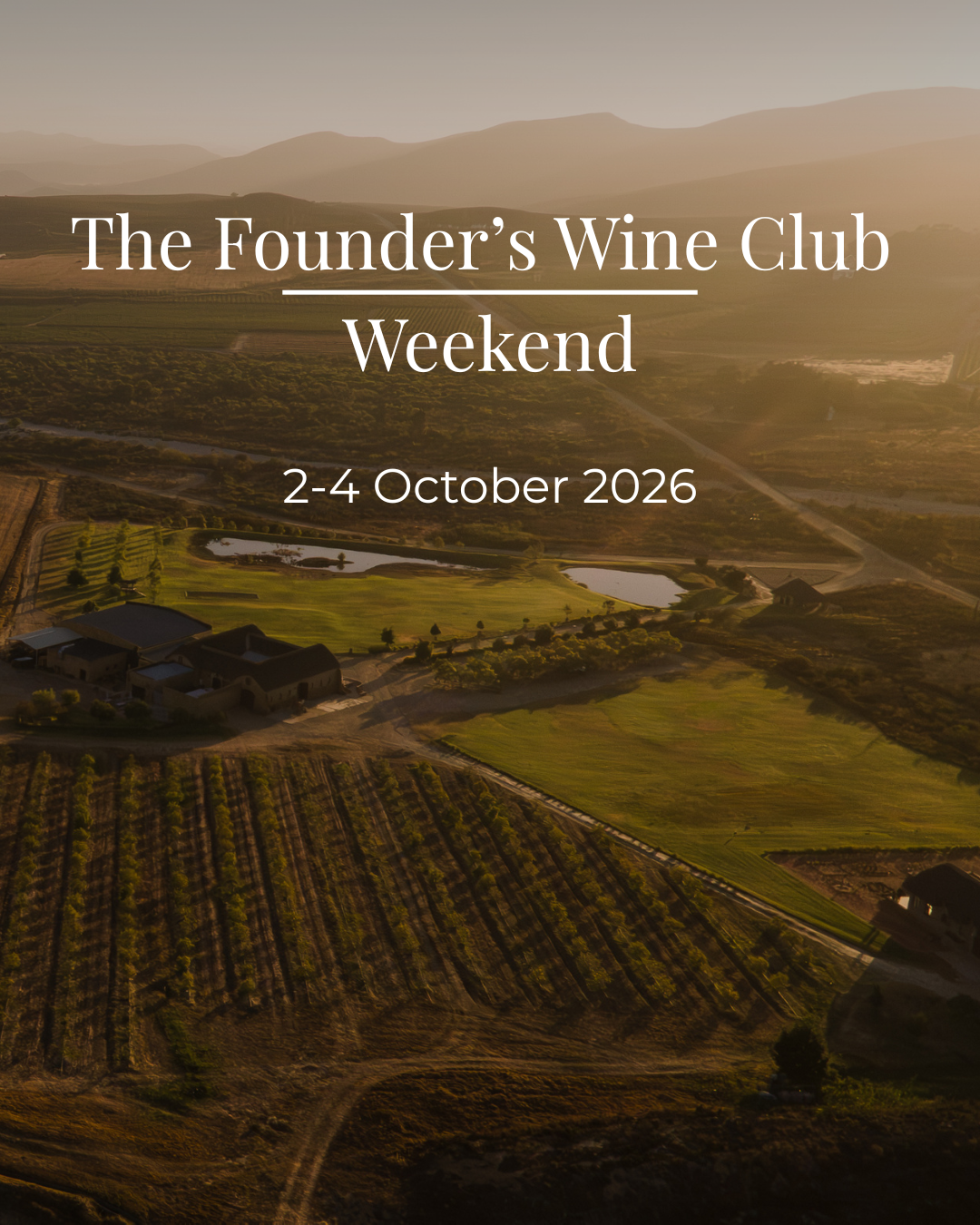Founder's Wine Club Weekend at Lord's Wines, 2 to 4 October 2026